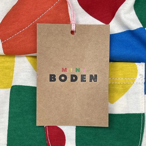 NWT Mini Boden Colorful Heart Print Cotton Dress Long Sleeve Size 9-10 - Picture 5 of 5